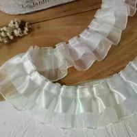 ราคา เครื่องประดับเสื้อผ้า, ลูกไม้จีบสองชั้นเดี่ยวญี่ปุ่น, เหมาะสำหรับกระโปรง BJD, ข้อมือ, เทป Crinoline Organza DIY ทำด้วยมือ (1731223950019889808)