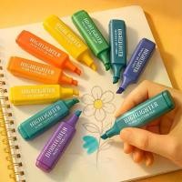 ราคา ชุดปากกาไฮไลท์สีพาสเทล 8 สี ปากกาฟลูออเรสเซนต์หัวตัดสำหรับทำเครื่องหมายการศึกษา บันทึกพระคัมภีร์ อุปกรณ์สำนักงาน ปากกาพู่กัน Mildliner สำหรับนักเรียน สีสันสดใส 8 เฉด (ไม่ซึมทะลุ) กลับไปโรงเรียน (17333