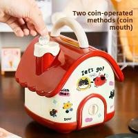 ราคา กระปุกออมสินสร้างสรรค์รูปบ้าน มีให้เลือกสองสี มีหูหิ้ว พกพาสะดวก รวมฟังก์ชั่นการประหยัดเงินและตกแต่งเดสก์ท็อป มาพร้อมสติกเกอร์สุ่ม 1 ชิ้น/2 ชิ้น ตู้ บุญเติม ใส่ แบงค์กาโม่ ပိုက်ဆံ စုဗူး (1732980333822