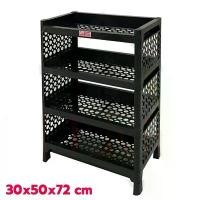 ราคา ชั้นวางของ พลาสติก 4ชั้น สีดำ (ยี่ห้อวัฒนา 24-4B) ชั้นพลาสติก ที่วางของ ชั้นวางของในห้องน้ำ ชั้นวางสีดำ (1733240866497595114)