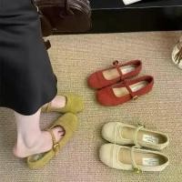 ราคา ปั๊มแดง ผู้หญิง ฤดูใบไม้ผลิและฤดูใบไม้ร่วง สไตล์ฝรั่งเศสใหม่ ย้อนยุค อ่อนโยน นางฟ้า หนังกลับ รองเท้าแมรี่เจน แบน Gommino คัทชูลึก เพื่อ สุขภาพ ง ท ้ า ุ ้ ม ้ เจน สมั (1732845429005387676)