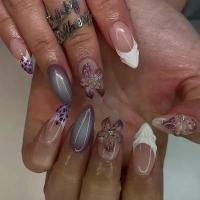 ราคา 3d Purple Flower French Ombre Leopard Print Fake Nails น้ํา อบทอง ทํา art printer machine ปลอมสี ขาว เล็บเจล เด็ก ฟอร์ม ต่อ โพลี่เจล ที่ ติด ปลอม กากเพชร ใช้ จุ่ม กุหลาบ แบบ สั้น (1732999899030128630)