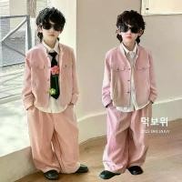 ราคา ชุดเสื้อแจ็คเก็ตผู้ชาย เสื้อผ้าเด็ก แฟชั่นฤดูใบไม้ร่วง ลำลอง สีชมพู (1733463387715241249)