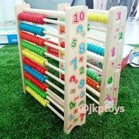 ราคา ลูกคิด 10 แถว ลูกคิดไม้ ลูกปัดนับเลข ของเล่นเด็ก ฝึกทักษะการนับ (1733451430249661722)