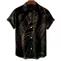 ราคา เสื้อเชิ้ต โอเวอร์ไซส์ สไตล์ฮาวาย พิมพ์ลายกราฟฟิกขนนก แขนสั้น แฟชั่นผู้ชาย ใส่หน้าร้อน (1732099766106490925)