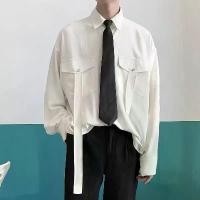 ราคา เสื้อเชิ้ตแขนยาวสีขาว ทรงหลวม สไตล์เกาหลี พลัสไซส์ แฟชั่นผู้ชาย มีไซส์ M-3XL (1729736726450309173)