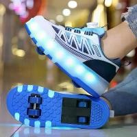 ราคา รองเท้าล้อเลื่อน Heelys สำหรับเด็ก รองเท้าผู้ชาย Heelys นักเรียน สเก็ตไฟอัตโนมัติ สี่ล้อซ่อน ไฟกระพริบ ดึงได้ (1733229193464611915)