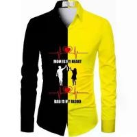 ราคา เสื้อเชิ้ตผู้ชาย ทรงปกติ เสื้อเชิ้ตลำลองพิมพ์ลาย สีเหลือง (1733056690896012354)