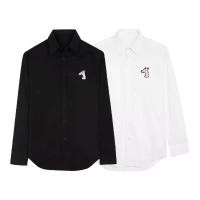 ราคา VIPSHIRT เสื้อเชิ้ต เสื้อเชิ้ตผู้ชาย เสื้อสีขาว ดำ ลายหมาสีชมพู (1733291737865880854)