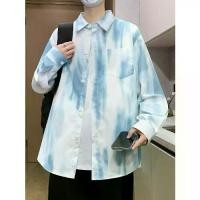 ราคา เสื้อเชิ้ตสีไล่โทนสี, เสื้อแจ็คเก็ตแขนยาวผู้ชาย, เสื้อโค้ทเรียบง่าย, สำหรับฤดูใบไม้ผลิและฤดูใบไม้ร่วง, มัดย้อมอเมริกัน, คอปก, เสื้อเชิ้ตผู้ชาย, ปี 2025 (1732953214773396936)