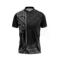 ราคา เสื้อเชิ้ตผู้ชาย พิมพ์ลายเสื้อเชิ้ตสีดำ คอปก Unisex เสื้อโปโลระเหิด (1733017004560123386)