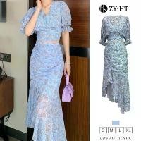 ราคา ZY·HT(ล้างสต๊อก ใช้คูปอง299บาทขึ้นไป)ชุดเซ็ต 2 ชิ้น ผญ เสื้อคอวี+กระโปรงเอวสูง เดรสลายดอก เดรสชีฟอง เดรสยาว เดรสเกาหลี ชุดไปทะเล ชุดเดรสผู้หญิง ชุดเซท2ชิ้นหญิง 4841 (1732331188600931723)