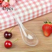 ราคา ช้อนพลาสติกใส 45 ชิ้น วัสดุ PS ทนทาน เหมาะสำหรับเสิร์ฟของหวาน ไอศกรีม และอื่นๆ เหมาะสำหรับงานปาร์ตี้ งานแต่งงาน และงานเลี้ยง อุปกรณ์เสิร์ฟ ช้อนพลาสติกใส ช้อนขนม (1732915508691240538)