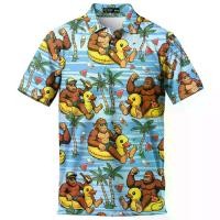 ราคา เสื้อโปโลชายหาดฤดูร้อน, สำหรับผู้ชาย, การออกแบบการ์ตูนตลก, เป็ดกอริลลา, ปาล์ม, แตงโม, ไอศกรีม, เสื้อลำลอง (1733330253998687812)