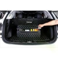 ราคา [จัดส่งทันที] (สีดำ-ครีม) กล่องใส่ของในรถ กล่องเก็บของในรถยนต์ กล่องอเนกประสงค์ กล่องใส่ของ (1733396143713978266)