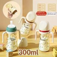ราคา [พร้อมส่ง] ขวดนมใหม่ 【Timeup】 พร้อมเซ็นเซอร์วัดอุณหภูมิ หลอดดูดนม ขวดนม 300 มล. สำหรับเด็กอายุ 1-3 ปี/ขวดฝึกดื่ม (1733074053871536012)