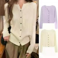 ราคา พร้อมส่ง เสื้อแขนยาว ไหมพรม รุ่นติดกระดุม ทรงคอวี แนวเรียบง่าย สไตล์ลำลอง เนื้อผ้านุ่มนิ่ม ใส่สบาย สีพาสเทล (1733204151184950691)