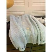 ราคา เสื้อสเวตเตอร์ขี้ผึ้งนุ่ม เสื้อคาร์ดิแกนถัก สีฟ้าครีม คอวี blue hoodie girl เสื้อ ไหมพรม chamnii (1733096254992254266)