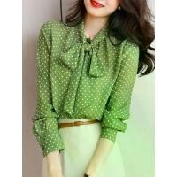 ราคา เสื้อเชิ้ต LED สำหรับผู้หญิง ฤดูใบไม้ผลิและฤดูใบไม้ร่วง มาใหม่ เสื้อแขนยาว เสื้ออเนกประสงค์ แฟชั่น เสื้อชีฟองเรียบหรู ดีไซน์เก๋ ลายจุดเฉพาะ เสื้อ ไหมพรม chamnii (1732819991056188730)