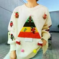 ราคา ผู้หญิง เสื้อกันหนาวถักหลวมสไตล์ยุโรปและอเมริกา ต้นคริสต์มาสสีสันสดใส ทำมือ เสื้อ กันหนาว แม็ก mc เสื้อ ไหมพรม อก 50 (1733243632879502718)