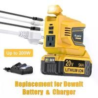 ราคา แปลงไฟ 200W สำหรับแบตเตอรี่ Dewalt 20V, ไม่รวมแบตเตอรี่, แปลงไฟ DC 20V เป็น AC 110-120V, เครื่องกำเนิดไฟฟ้าแบบพกพาพร้อมพอร์ต USB 2 ช่อง & 1 Type-C & 1 ช่อง AC (1733416673950205196)