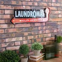 ราคา ไฟ LED วินเทจ ป้ายโลหะแขวน ร้านซักผ้า ตกแต่งผนัง ร้านซักผ้า สไตล์ศิลปะอุตสาหกรรม (1733050040341398695)