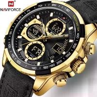 ราคา นาฬิกาผู้ชาย แบรนด์ NAVIFORCE แบรนด์ชั้นนำ สไตล์ลำลองทหาร โครโนสปอร์ตควอตซ์ ทันสมัย สายหนัง ไฟ LED กันน้ำ (1732234545500424045)