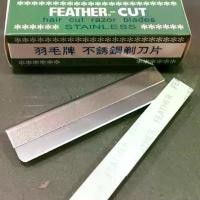 ราคา ตรา ขนนก Feather-Cut ใบมีดขนนก (12 ใบ) มีดโกน กันคิ้ว กันจอน วัสดุ สเตนเลสแท้100% COD (1733038383989622340)