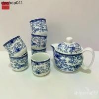 ราคา ชุดน้ำชา ลาย ดอกไม้ น้ำเงิน ขาว กาชงชา กาน้ำชา ถ้วยน้ำชา แก้ว แก้วน้ำชา 6ใบ กระเบื้องเซรามิค ของขวัญ (1732576857275926286)