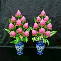 ราคา สูง 12" แจกันสับปะรด ดอกบัวพับดินปั้น แจกันดอกไม้ไหว้พระ ดอกไม้ปลอม แจกันดอกไม้ประดิษฐ์ ดอกบัวพับ ไหว้พระ ดอกไม้บูชาพระ ดอกบัว 9 ดอก ดอกบัวดินปั้น ร้านดอกดิน (1730749584357100440)