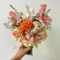 ราคา ช่อดอกไม้ประดิษฐ์, ดอกไม้ประดิษฐ์, ช่อดอกไม้แต่งงานเจ้าสาว, ความชื้นแบบสัมผัส, ดอกไม้ปลอม, เหมาะสำหรับการถ่ายภาพงานแต่งงาน, ช่อดอกไม้เพื่อนเจ้าสาว (1731387814957450538)