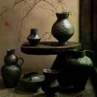 ราคา เครื่องประดับแจกันเซรามิกสำหรับจัดดอกไม้ห้องนั่งเล่น สไตล์จีนร่วมสมัย วาบิซาบี โต๊ะอาหาร กระถางดอกไม้ขนาดเล็ก กระถางดินเผาหยาบวินเทจ เครื่องทอง น้อย ครุฑ เสาร์ พระปิดตา 108 ปี (1733281456280929518)