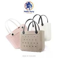 ราคา Hello Pony รุ่น BM4004L กระเป๋าถือ ทรงโท้ท ขนาดใหญ่ กระเป๋าผู้หญิง ยาง EVA แฟชั่น หน้ากระเป๋าตกแต่ง DIY ได้ ขนาด 30x37CM ทรงเกี๊ยว ใส่ สัมภาระ สายโซ่ คาดเอว ถัง (1732745745309402849)