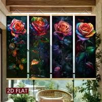 ราคา แบนเนอร์ไม้แขวน ชุด 4 ชิ้น โปสเตอร์ศิลปะดอกกุหลาบสีรุ้งสวยงาม ทันสมัย เหมาะสำหรับตกแต่งบ้าน ศิลปะบนผนัง กันน้ำ ภาพวาดคุณภาพสูง (1731431913680176547)