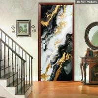 ราคา สติ๊กเกอร์ติดประตู หินอ่อนสุดหรู ทอง ขาว ดำ กาวในตัว ถอดออกได้ 1 คู่ - วาดเส้นสีหินอ่อนมันวาว ลอกและติด วอลล์เปเปอร์ ฟิล์มพีวีซี สำหรับประตูและผนัง - รูปลอกลายหินอ่อน สำหรับสไตล์โมเดิร์น (173287915364