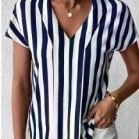 ราคา เสื้อเชิ้ตแฟชั่นสำหรับผู้หญิง ทรงหลวม พิมพ์ลายทาง ลำลอง คอวี ฤดูร้อน 2024 มาใหม่ เสื้อ ลูกไม้ ฝรั่งเศส เอค อวีระบาย ชุดงานหมั้น แบบ เรียบง่าย เสื้อ ลูกไม้ ใยบวบ (1731530402270185309)