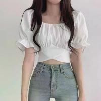 ราคา เสื้อครอป สไตล์เกาหลี ชิค ฝรั่งเศส คอเหลี่ยมน้อย ตัวเล็ก แขนพัฟ ผูกโบว์ เอวพอดีตัว เสื้อเชิ้ต เอวสูง (1731925720275453877)