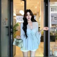 ราคา ฤดูร้อน ฝรั่งเศส ซอก ดีไซน์เปิดไหล่ ท็อป เรียบหรู แฟชั่น เซ็กซี่ เอวหลวม สไตล์เกาหลี หวาน เสื้อ คอปาด (1731743331594110968)