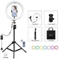 ราคา PULUZ 11.8 inch 30cm RGB Light 1.1m Tripod Mount Dimmable LED Ring Vlogging Selfie Photography Video Lights Live Broadcast Kits with Cold Shoe Tripod Ball Head & Phone Clamp (1729618533518248797)