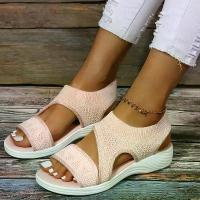 ราคา รองเท้าแตะแบบโปร่งสำหรับผู้หญิง ไซส์ใหญ่ พื้นหนา หัวแม่เท้า ดีไซน์โปร่ง ระบายอากาศ น้ำหนักเบา พื้นนุ่ม รองเท้าแตะถักยืดหยุ่นสำหรับผู้หญิง flat shoes รองเท้า ลดราคา รับหิ้ว holster (1733452341984790159