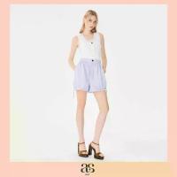 ราคา [asv aw25] Sandra Shorts กางเกงผู้หญิง ขาสั้น เอวสูง แต่งดีเทลรูปจั๊มแบบบอลลูน กระดุมทองหน้า ซิปหน้า (1733521357433571024)