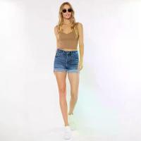 ราคา Denim Stretch Denim Shorts Women Spring New High Waist Slimming Frayed A-line Hot Pants (1733278729345402479)