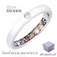 ราคา [COD] [tiktok]แหวนสิริมงคล แหวนพูนทรัพย์พลอยนพเก้า เสริมดวง เงินแท้ 925 Silver Jewelry ประดับเพชร CZ รุ่น RS2266-RR เคลือบทองคำขาว (1733814324999194191)