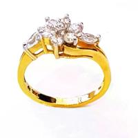 ราคา 【เก็บเงินปลายทาง】 ✪แหวนเงินแท้ 925 Sterling Silver ช่อเพชร CZWhite ชุบเงิน ชุบทอง♞ (1734274840537564552)