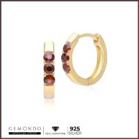 ราคา Gemondo ต่างหูเงิน 925 Sterling Silver ประดับโกเมน (Garnet) ทรงต่างหูห่วง (1733998504530773952)