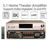 ราคา 5.1 เครื่องขยายเสียงโฮมเธียเตอร์ HDMI2.1 eARC HD 8K3D รองรับ Dolby Digital AC-3/DTS Optical/Coaxial อิสระ 6 ช่อง,สมาร์ททีวี/กล่องทีวี/บลูทูธ/USB Lossless Music Speaker Power Amp (1734263810617214686)