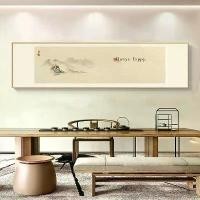 ราคา [decorative painting] Chinese Style Tea Room Hanging Painting Sofa Background Wall Decorative Painting Log Style Bedroom Bedside Painting Custom Calligraphy Meditation Calligraphy And Painting (173388