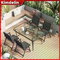 ราคา KIMDELIN โต๊ะเฟอร์นิเจอร์กลางแจ้ง 80 ซม. โต๊ะกลมกระจกในสวน ตลาดร่มระเบียงมีรู โต๊ะนอกร้านกาแฟ ในสวน outdoor glass table furniture (1734352193144980603)
