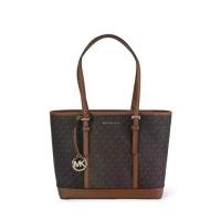 ราคา กระเป๋าสะพายไหล่ Michael Kors 35S0GTVT1V JET SET TRAVEL SMALL BROWN PVC SHOULDER TOTE HANDBAG BAG PURSE (BROWN) (1733796799840552763)