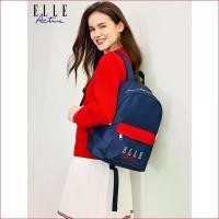 ราคา Fashionable ELLE Active | Water-Resistant Casual Sports Backpack Lightweight Travel Women's Bag Modern Neutral Style Color Block Design Large Capacity Outdoor Sport (1734217805987611900)